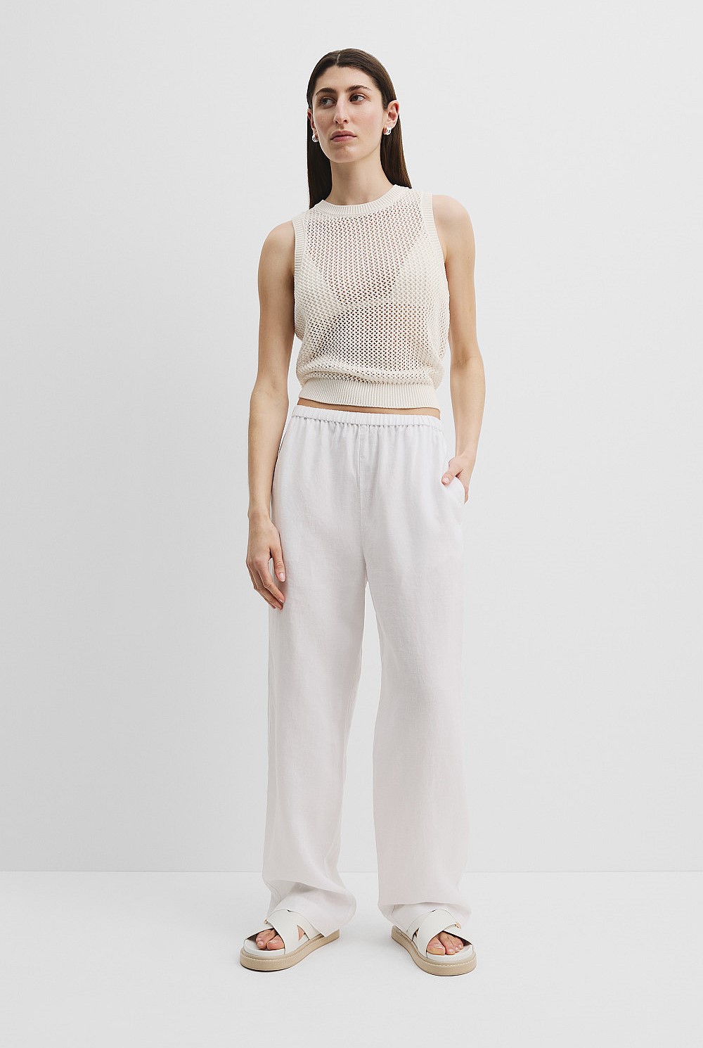 Linen Pull-On Pant