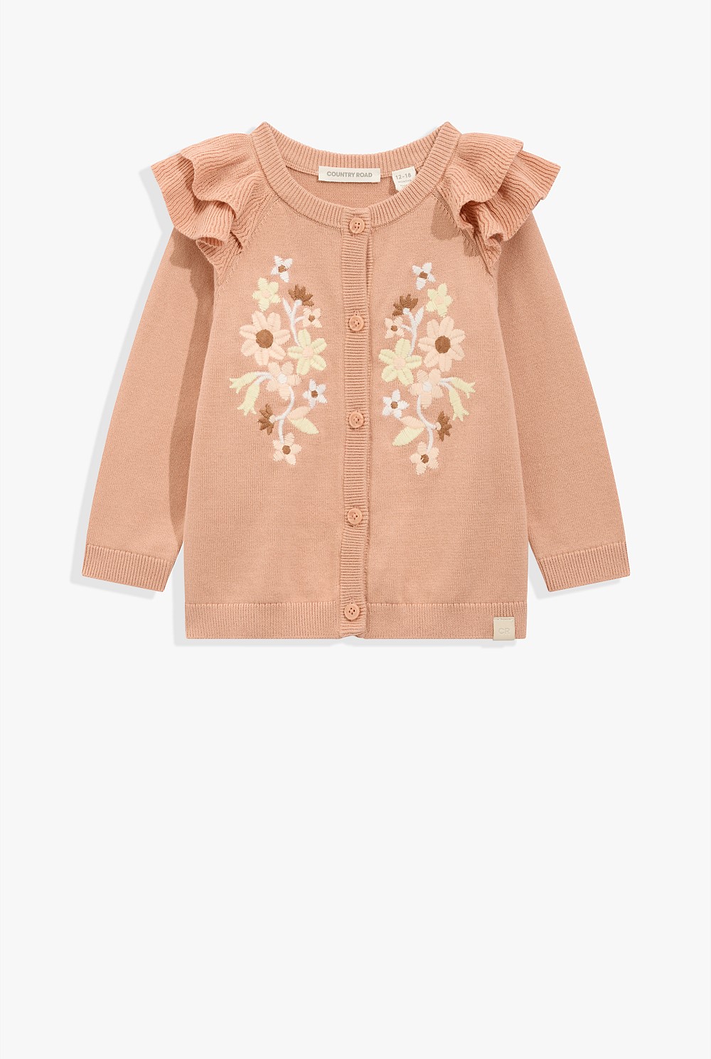 Organically Grown Cotton Embroidered Knit Cardigan