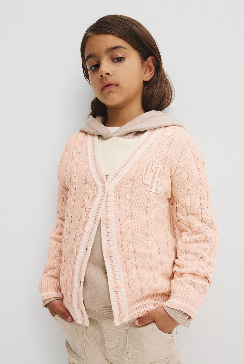 Organically Grown Cotton Varsity Cardigan