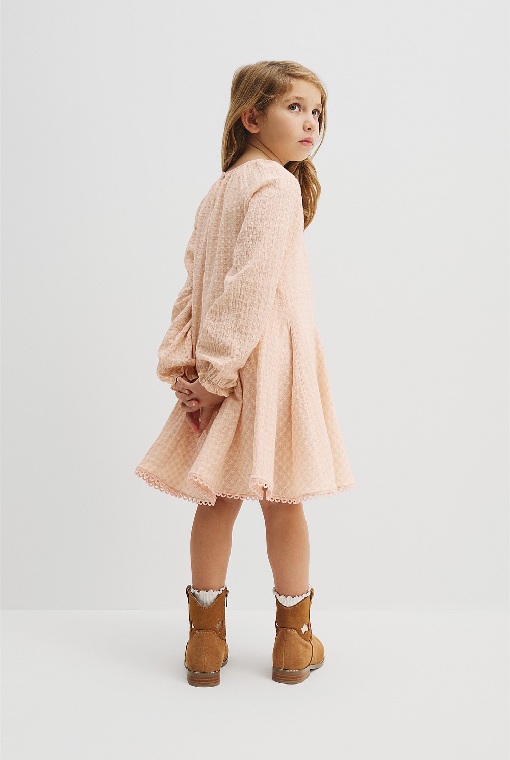 Textured Godet Dress