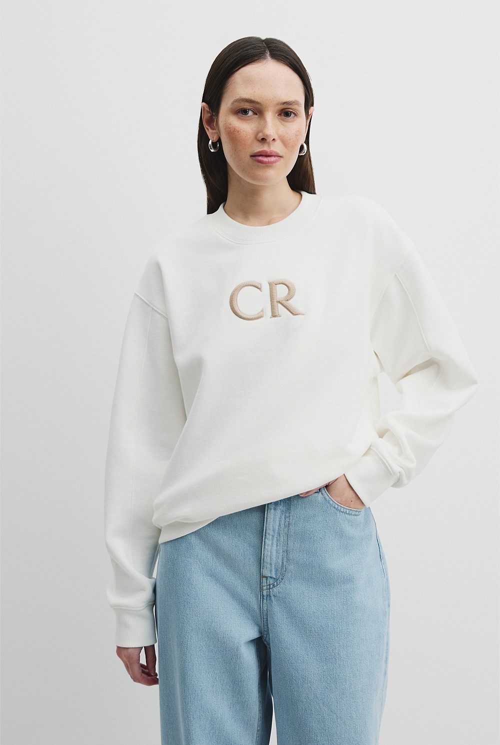 Cotton CR Logo Sweat
