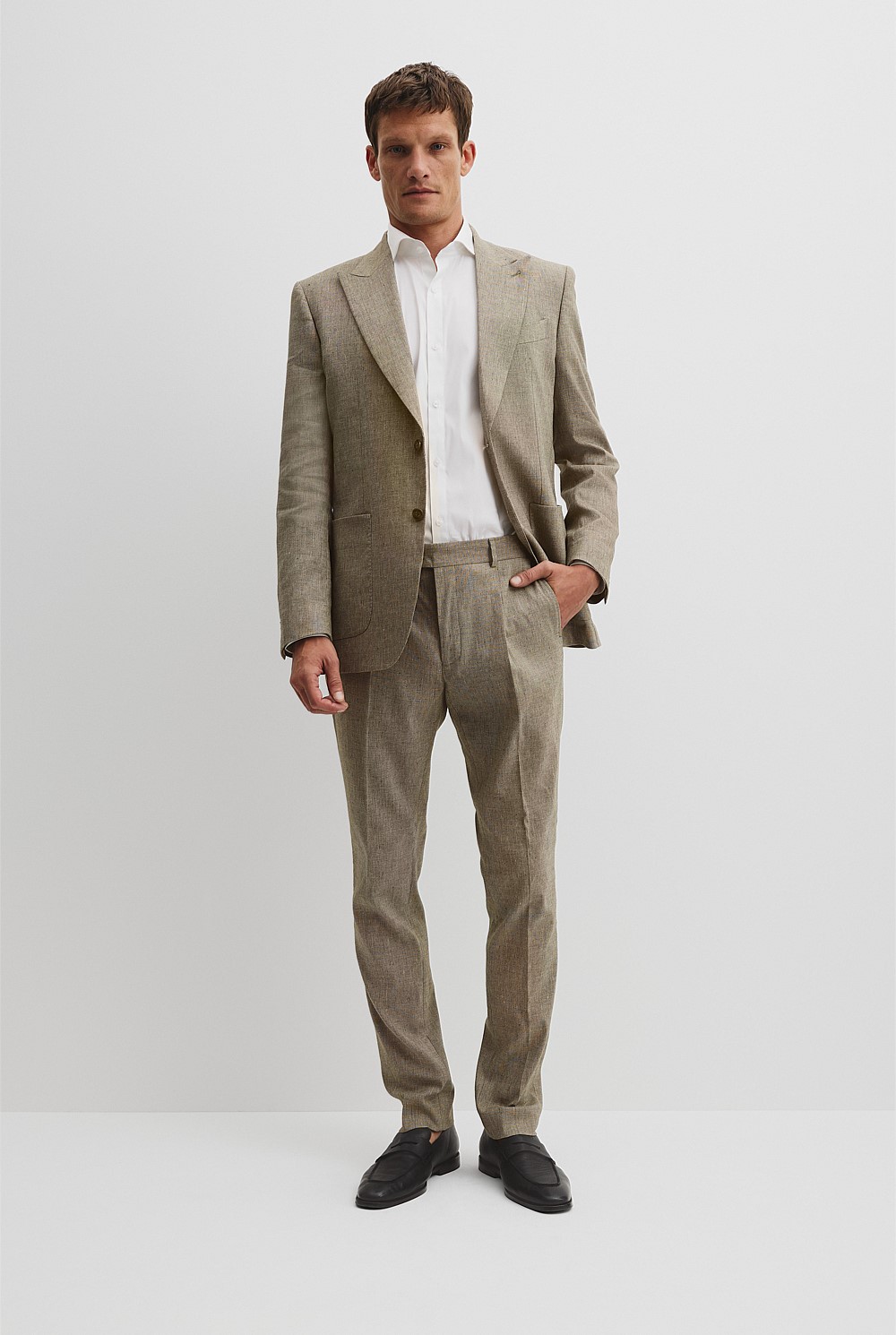 Linen Blend Stretch Pant