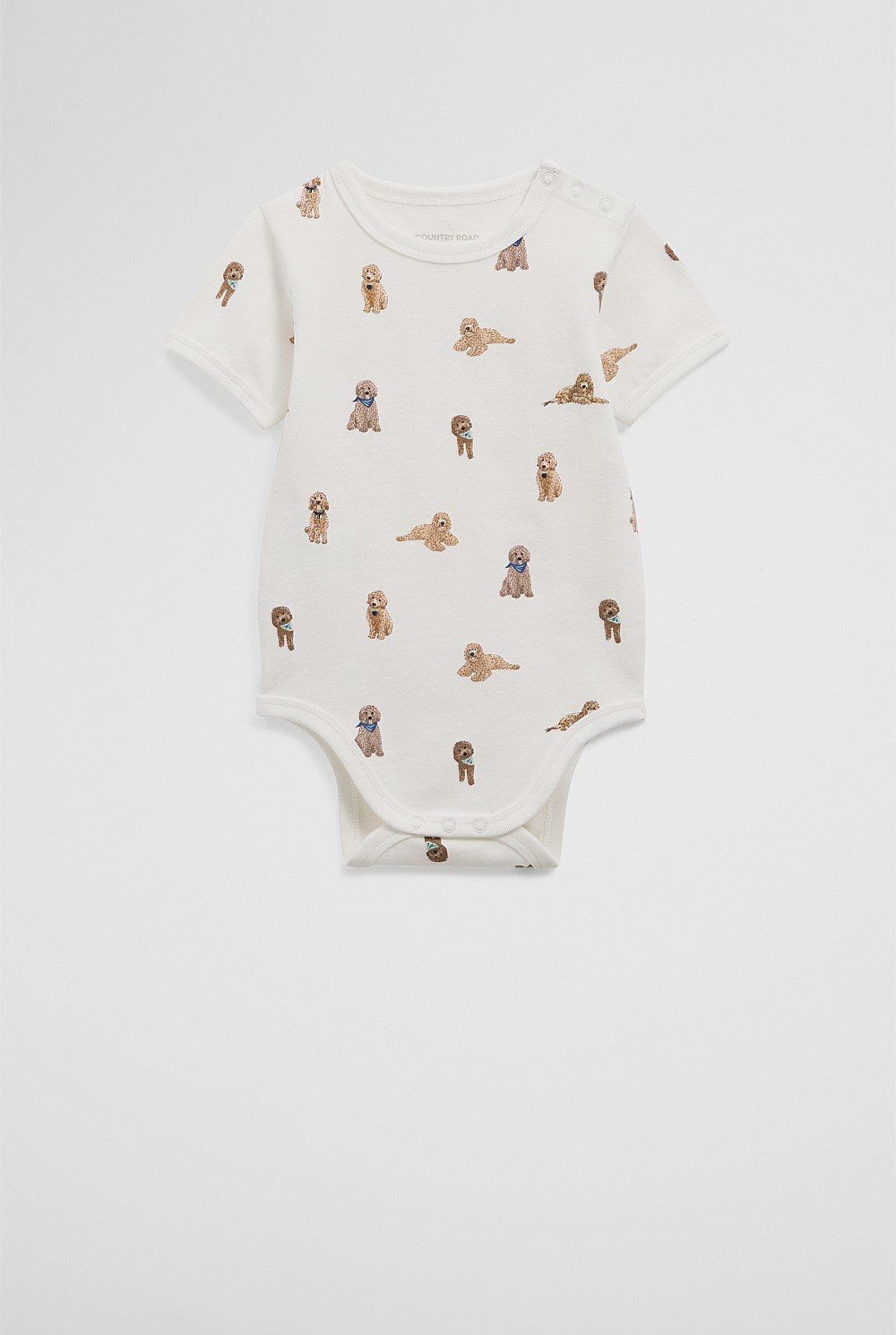 Organically Grown Cotton Puppy Print Bodysuit