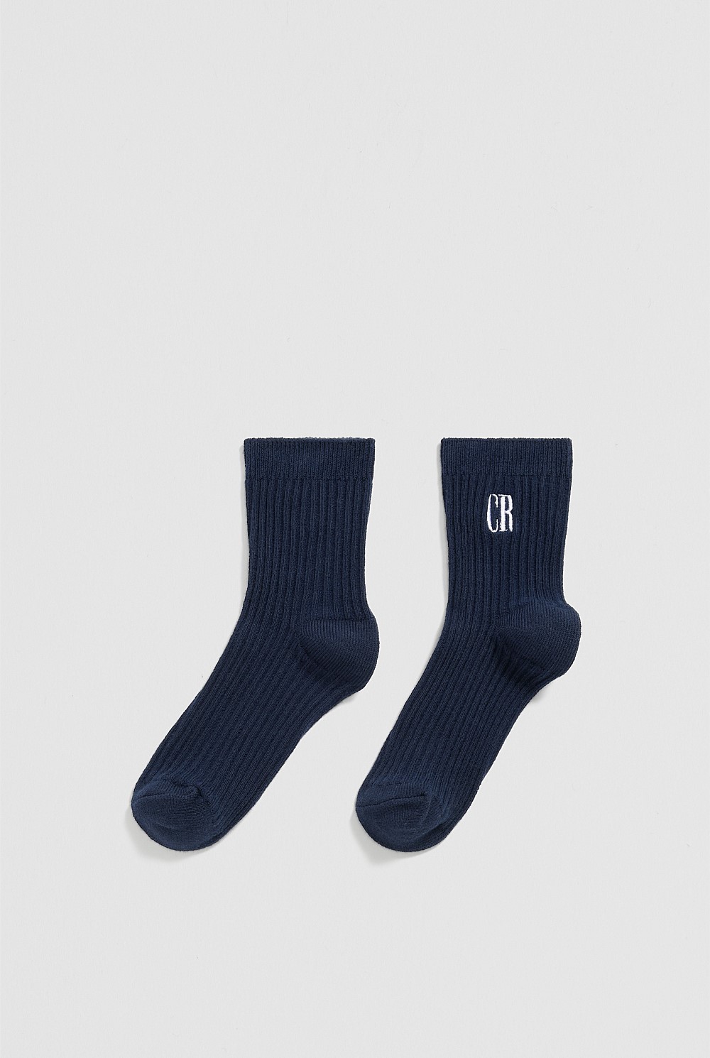 Organically Grown Cotton Blend Ribbed Quarter Crew Sock