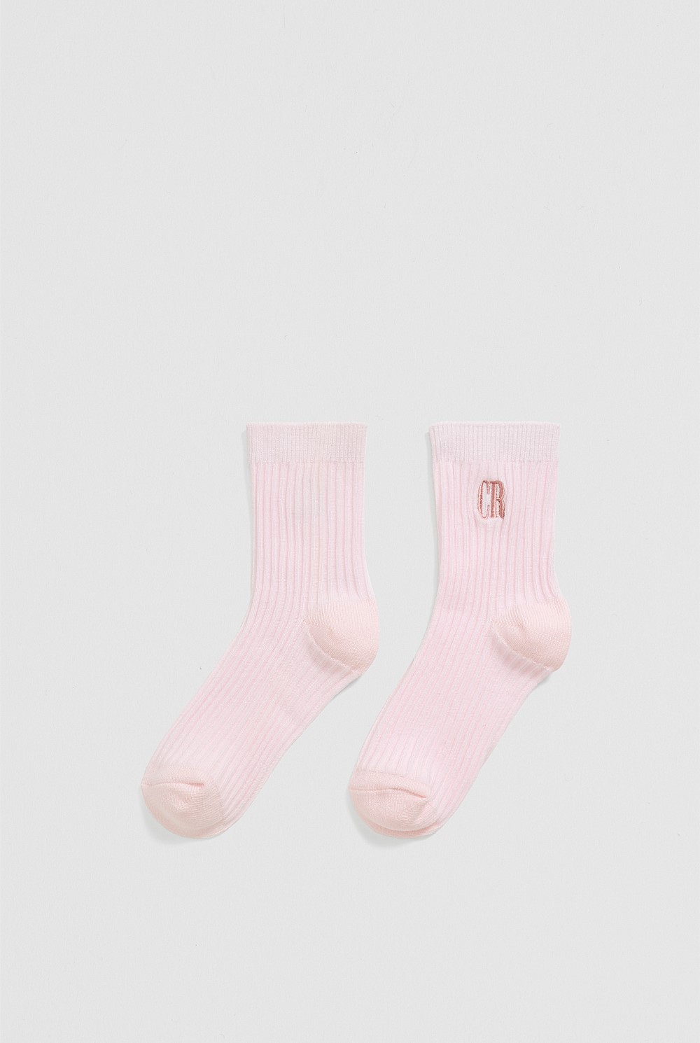 Organically Grown Cotton Blend Ribbed Quarter Crew Sock