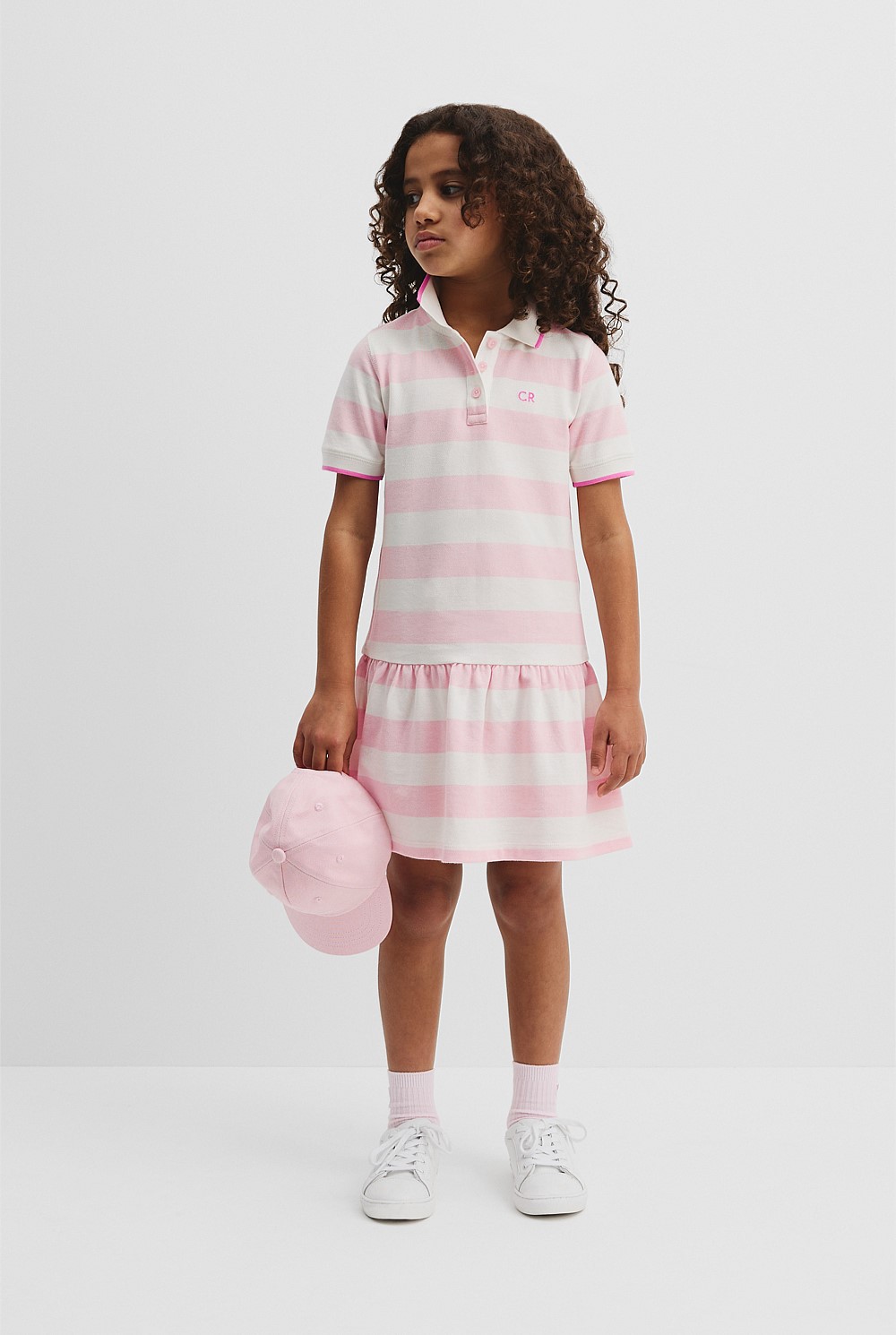 Organically Grown Cotton Stripe Polo T-Shirt Dress