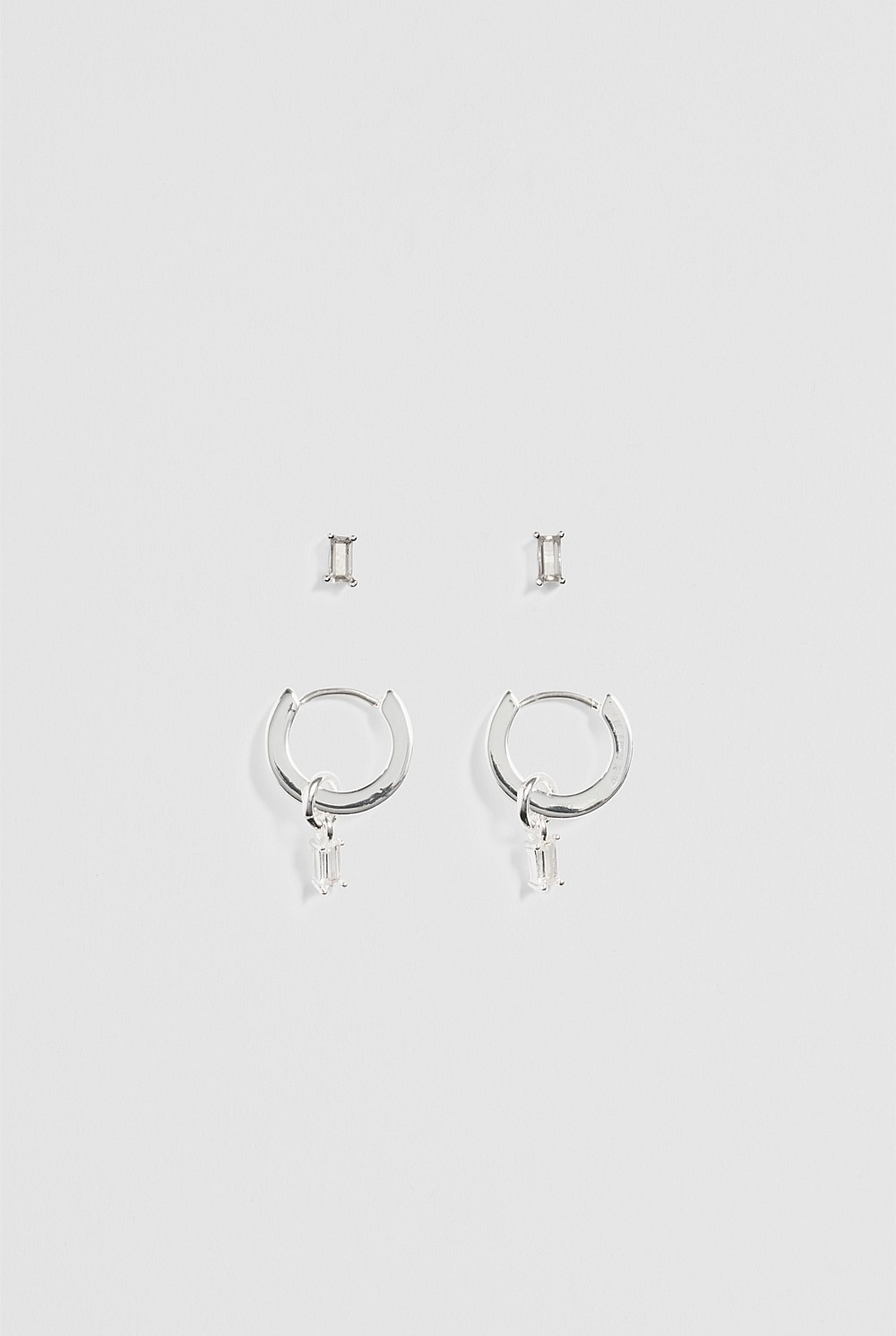 Hoop and Stud Crystal Charm Pack of 2