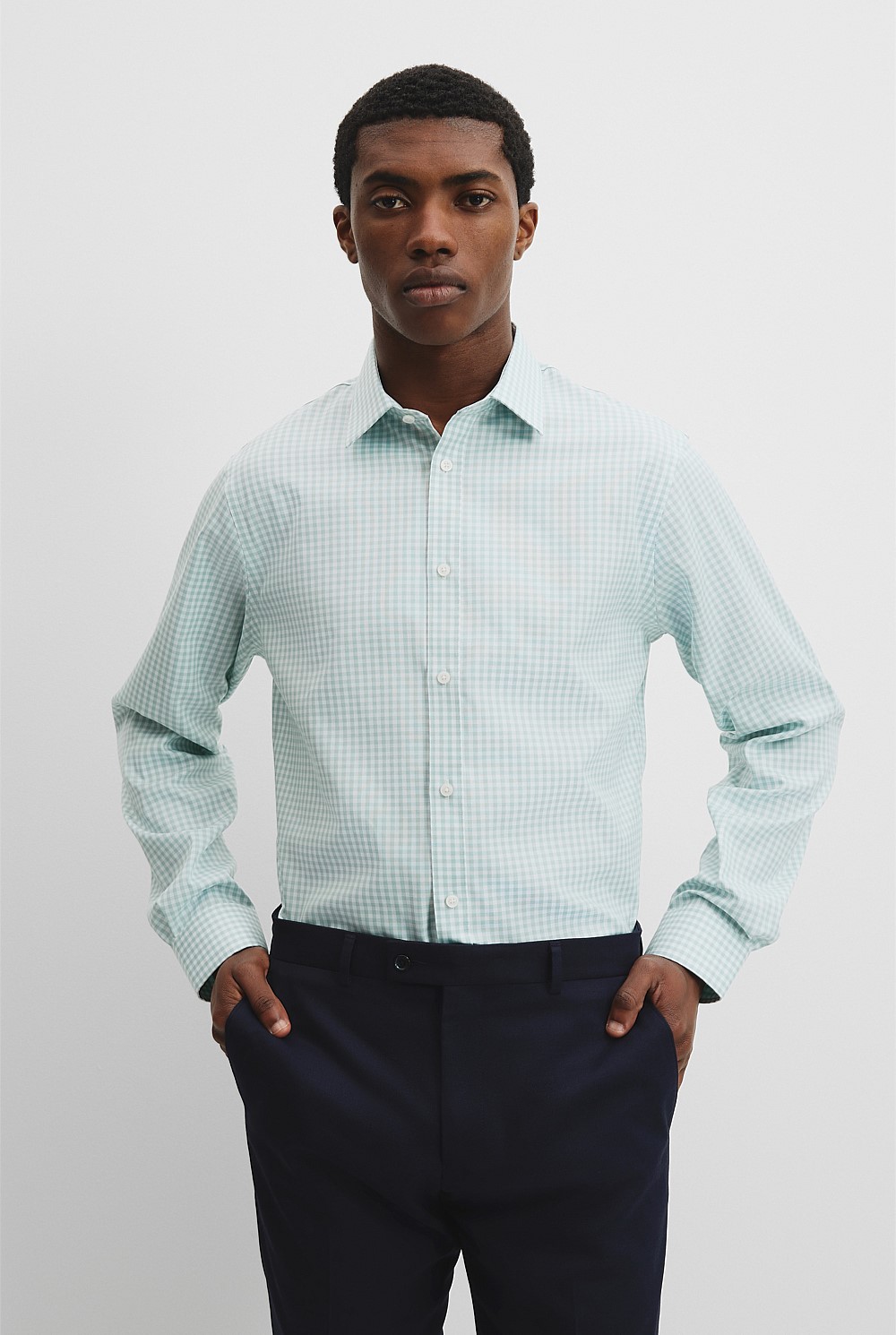 Regular Fit Gingham Travel Shirt