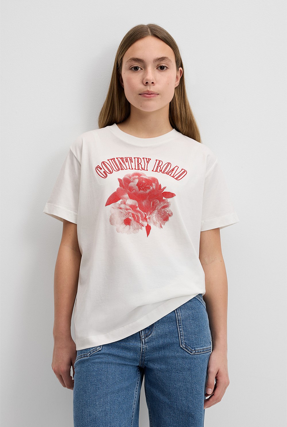 Teen Australian Cotton Flower Oversized T-Shirt