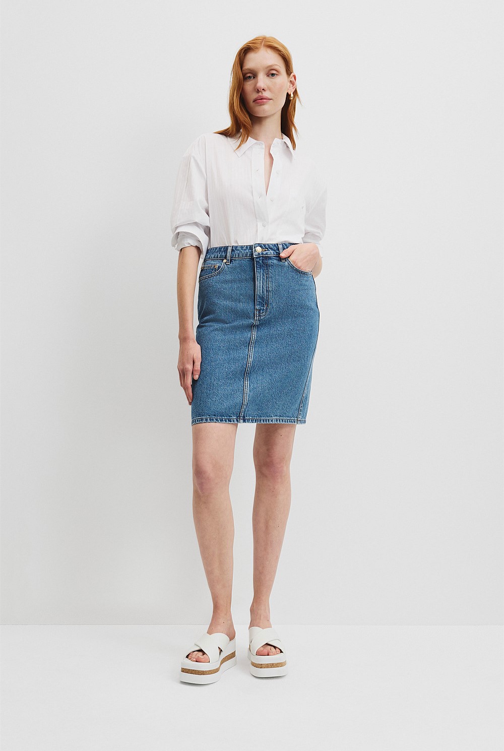 Denim Midi Skirt