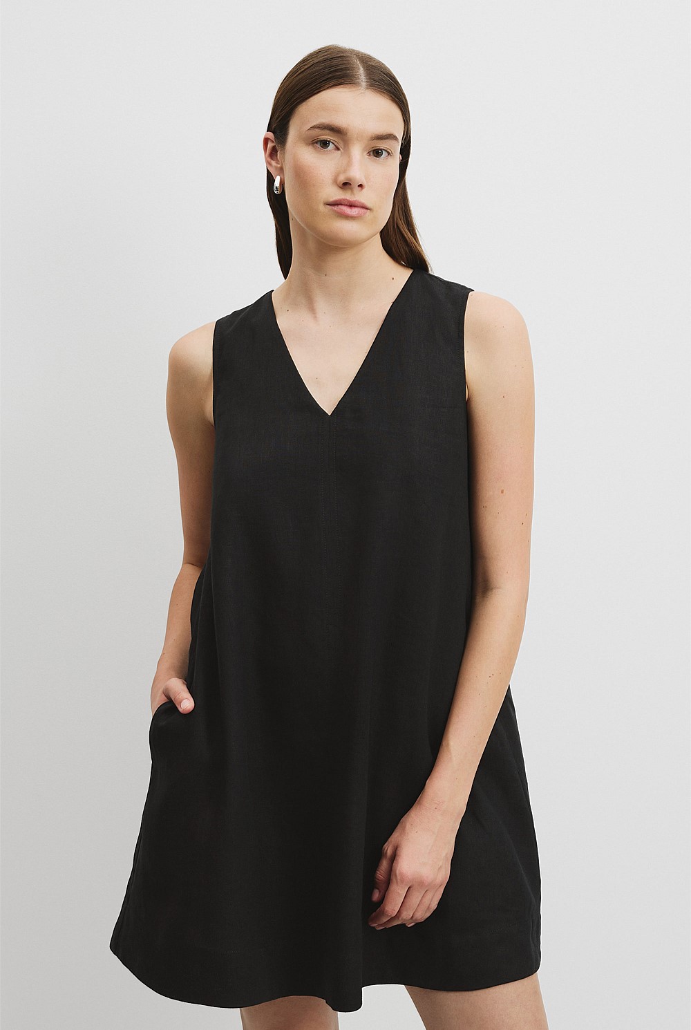 Organically Grown Linen A-Line Mini Dress