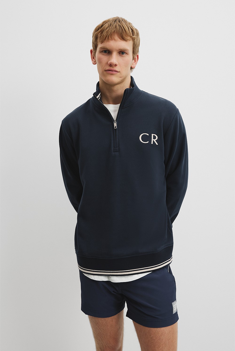 Verified Australian Cotton CR Logo Half Zip Sweat