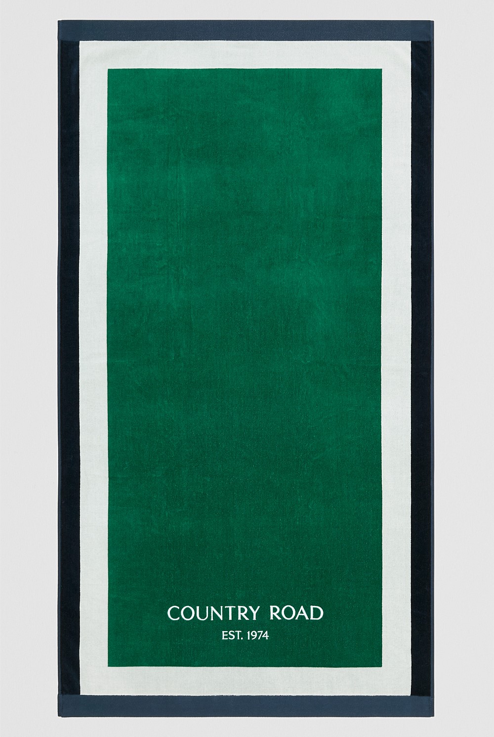 Verified Australian Cotton CR Est. 1974 Border Beach Towel