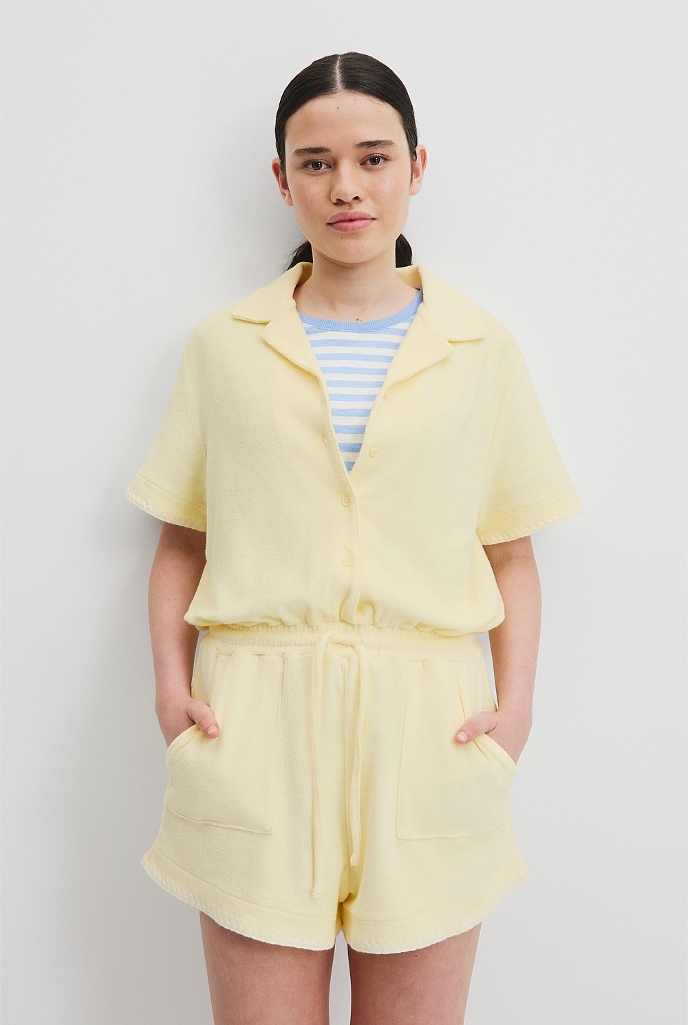 Teen GOTS-Certified Organic Terry Short Sleeve Playsuit