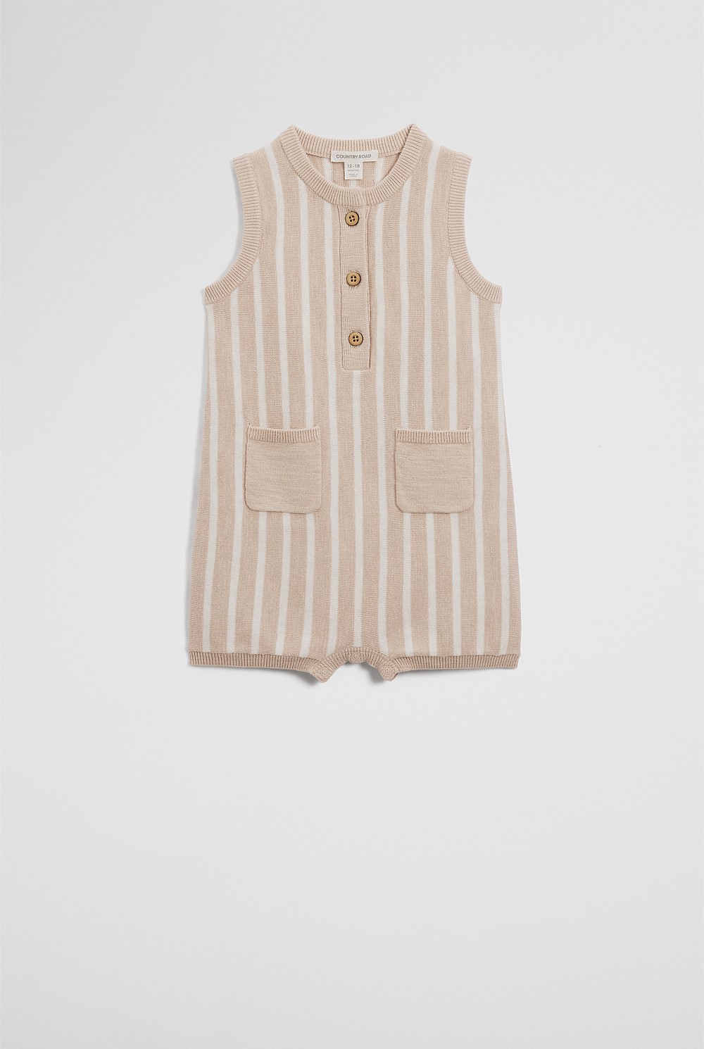 Organically Grown Cotton Stripe Knit Romper