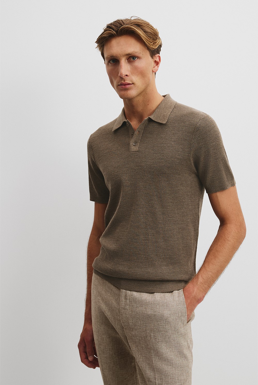 Verified Australian Merino Rib Button Polo