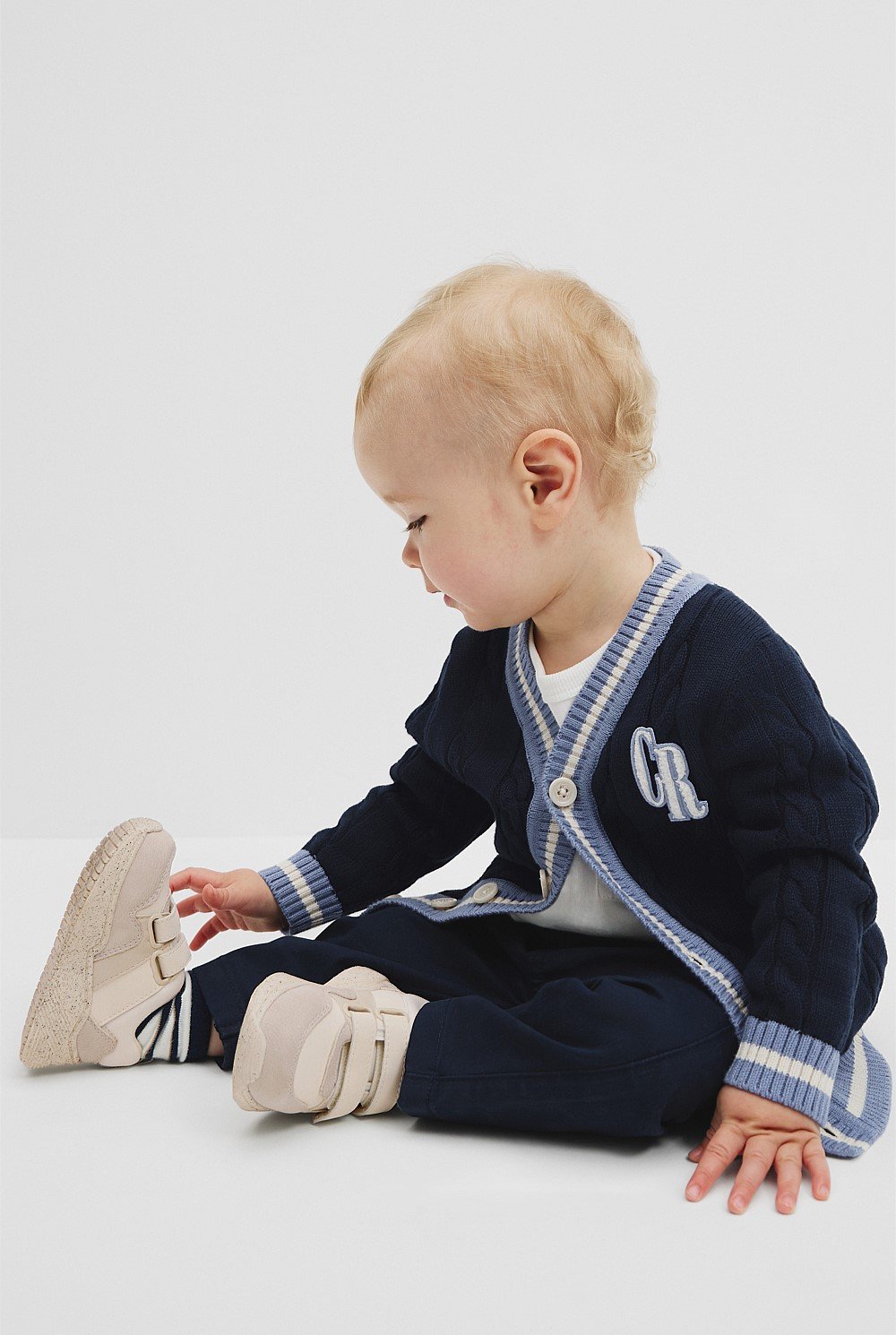 Organically Grown Cotton Varsity Cardigan