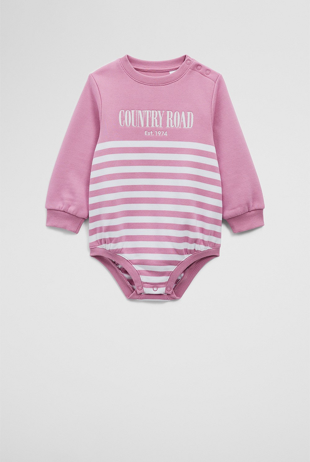 Organically Grown Cotton Logo Oversized Long Sleeve Bodysuit