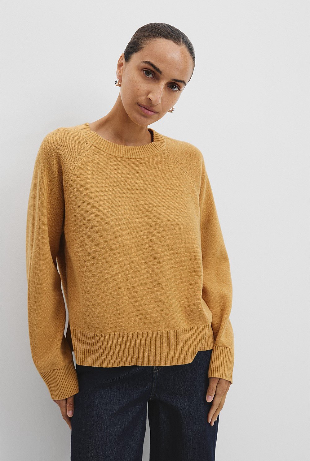 Organically Grown Cotton Linen Crew Knit