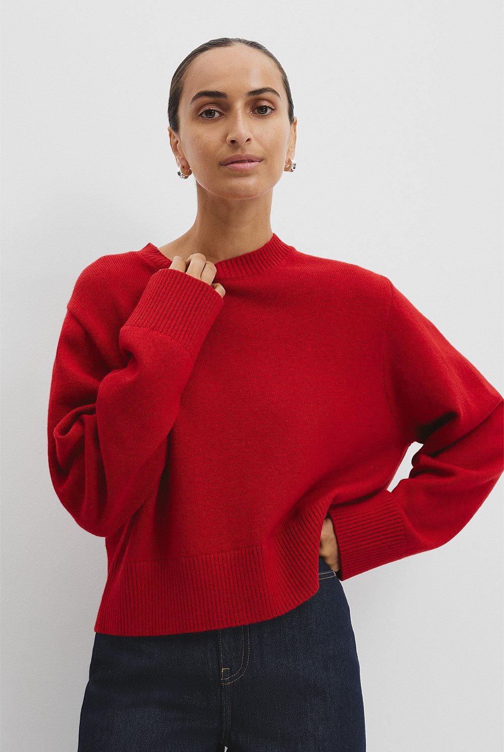 Crop Crew Neck Knit