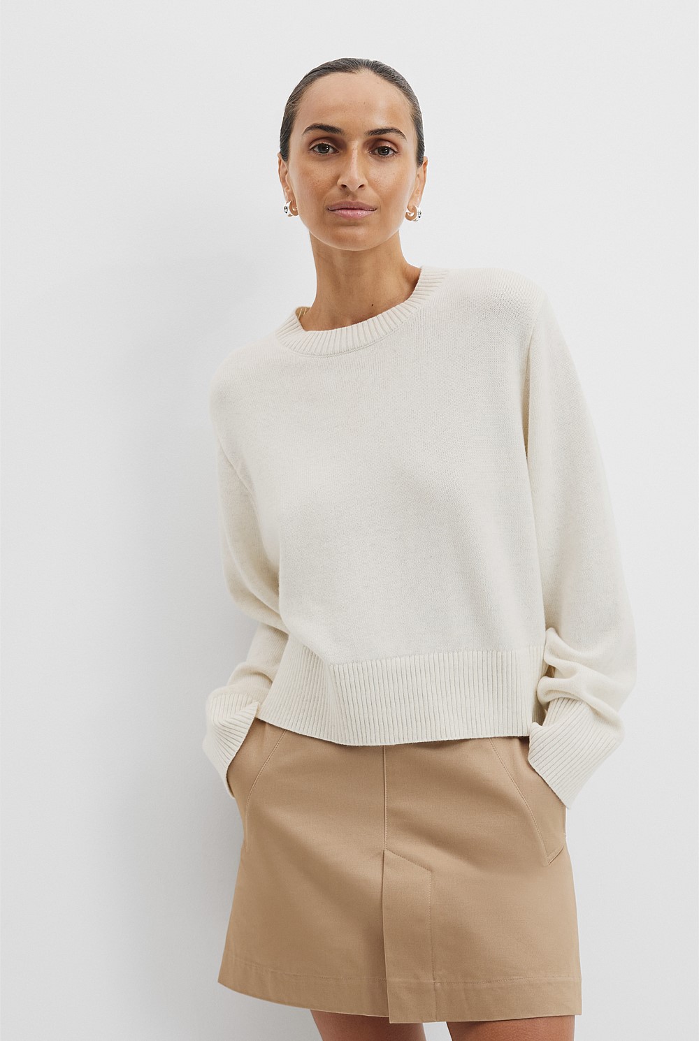 Crop Crew Neck Knit