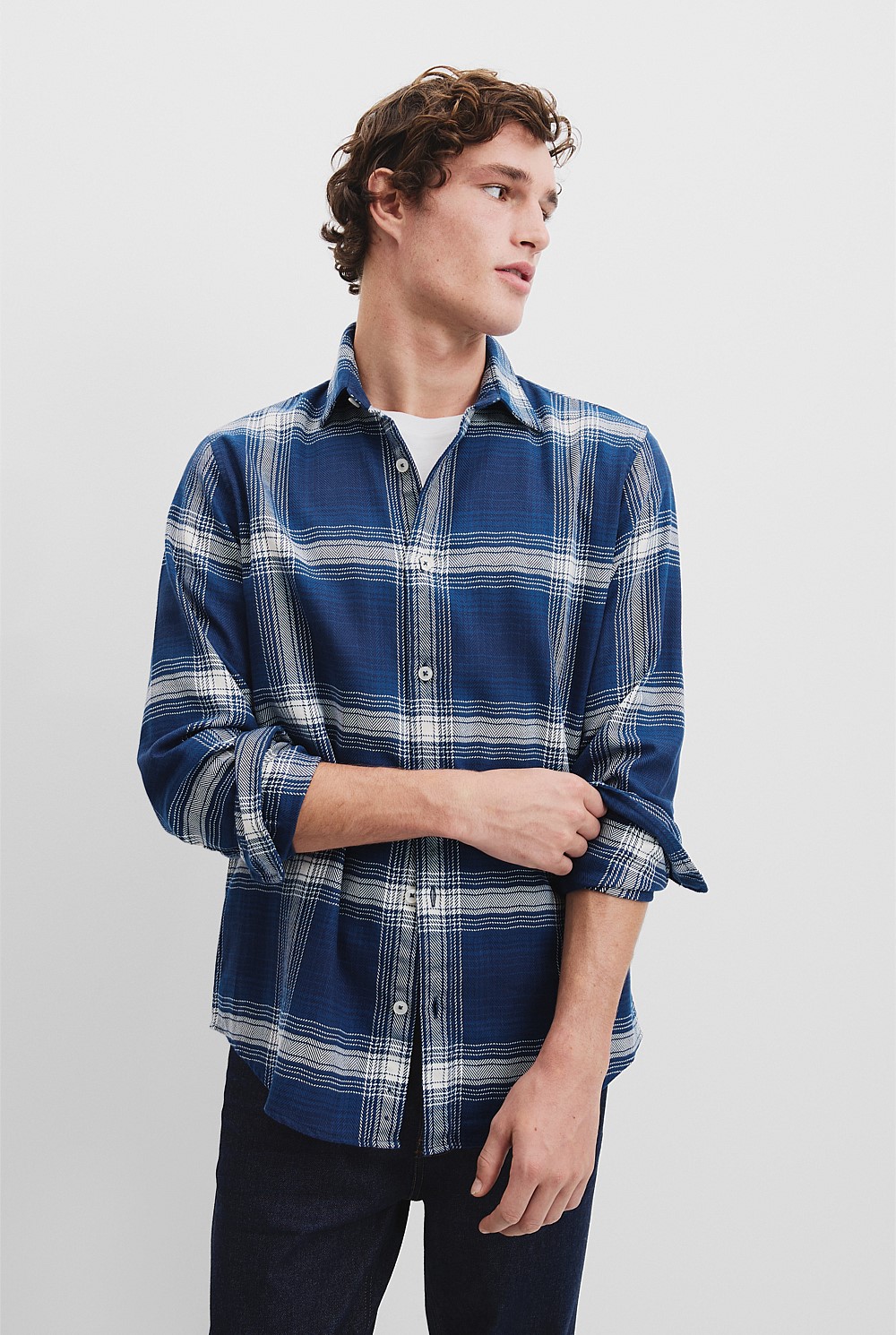 Regular Fit Australian Good Earth Cotton Flannel Check Shirt