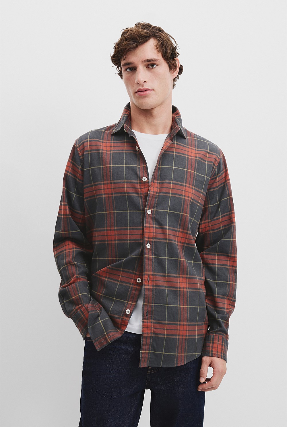 Regular Fit Australian Good Earth Cotton Flannel Check Shirt