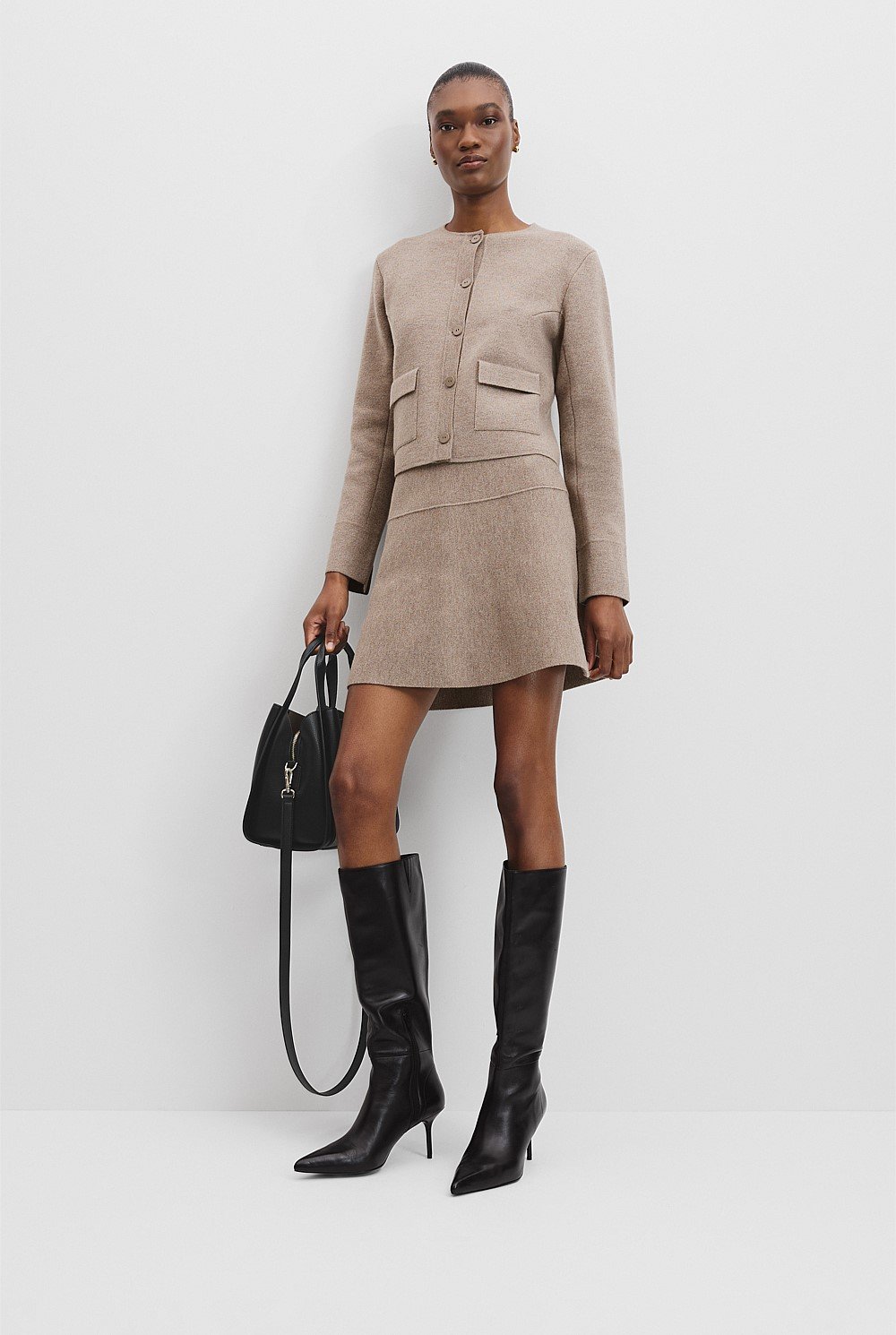 Compact Wool Mini Skirt