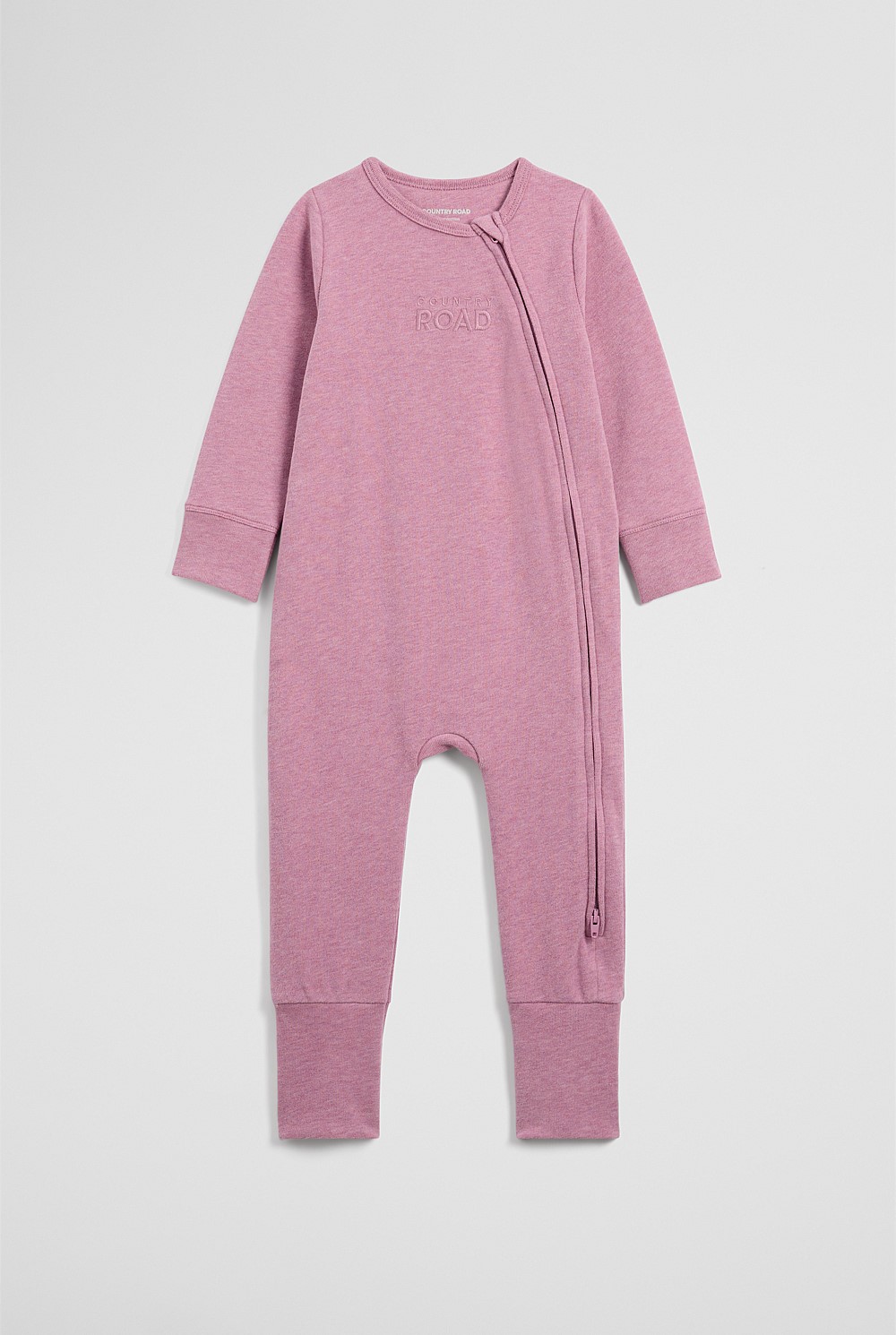Organically Grown Cotton Blend Logo Zip Jumpsuit