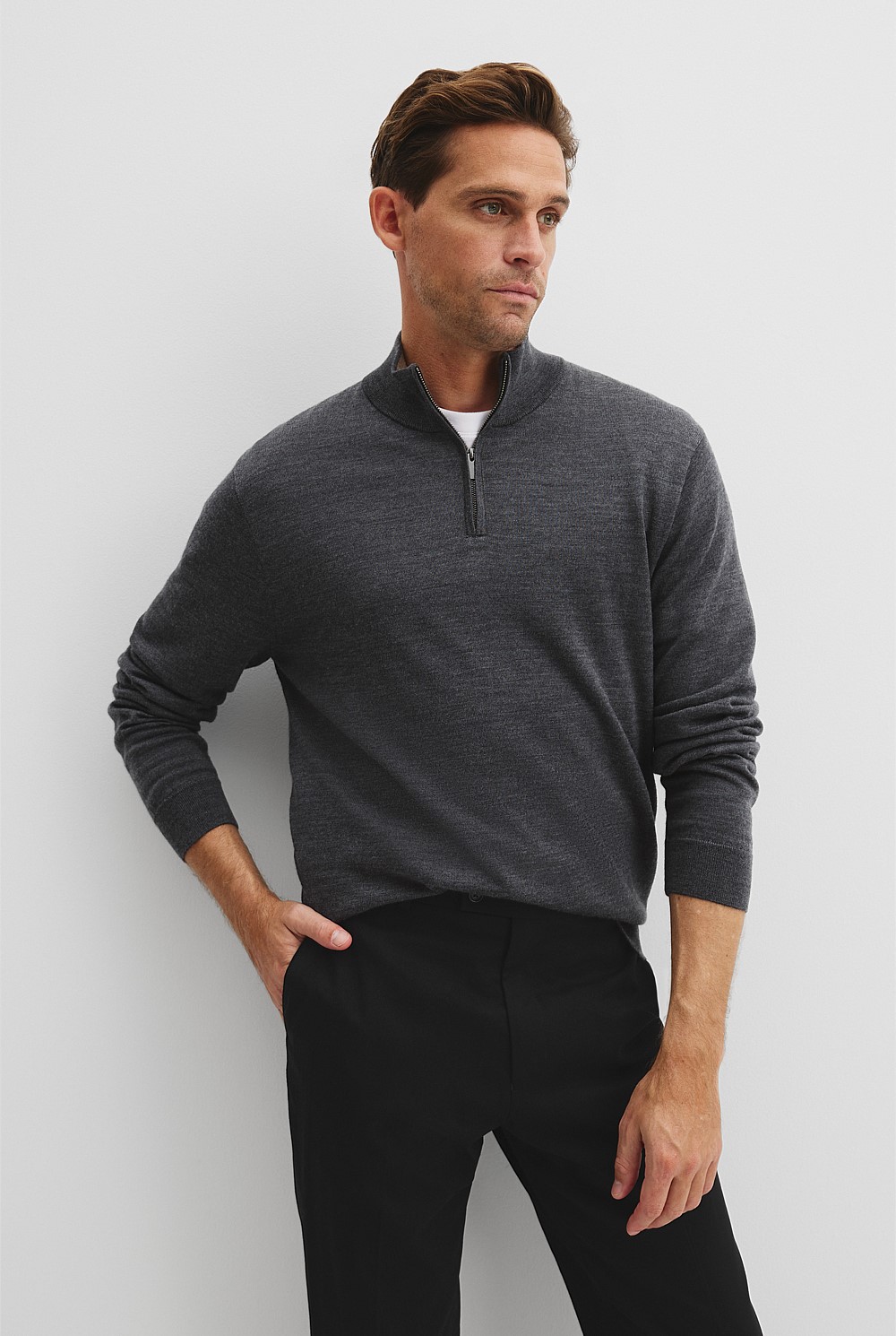Verified Australian Merino Wool Half Zip Knit
