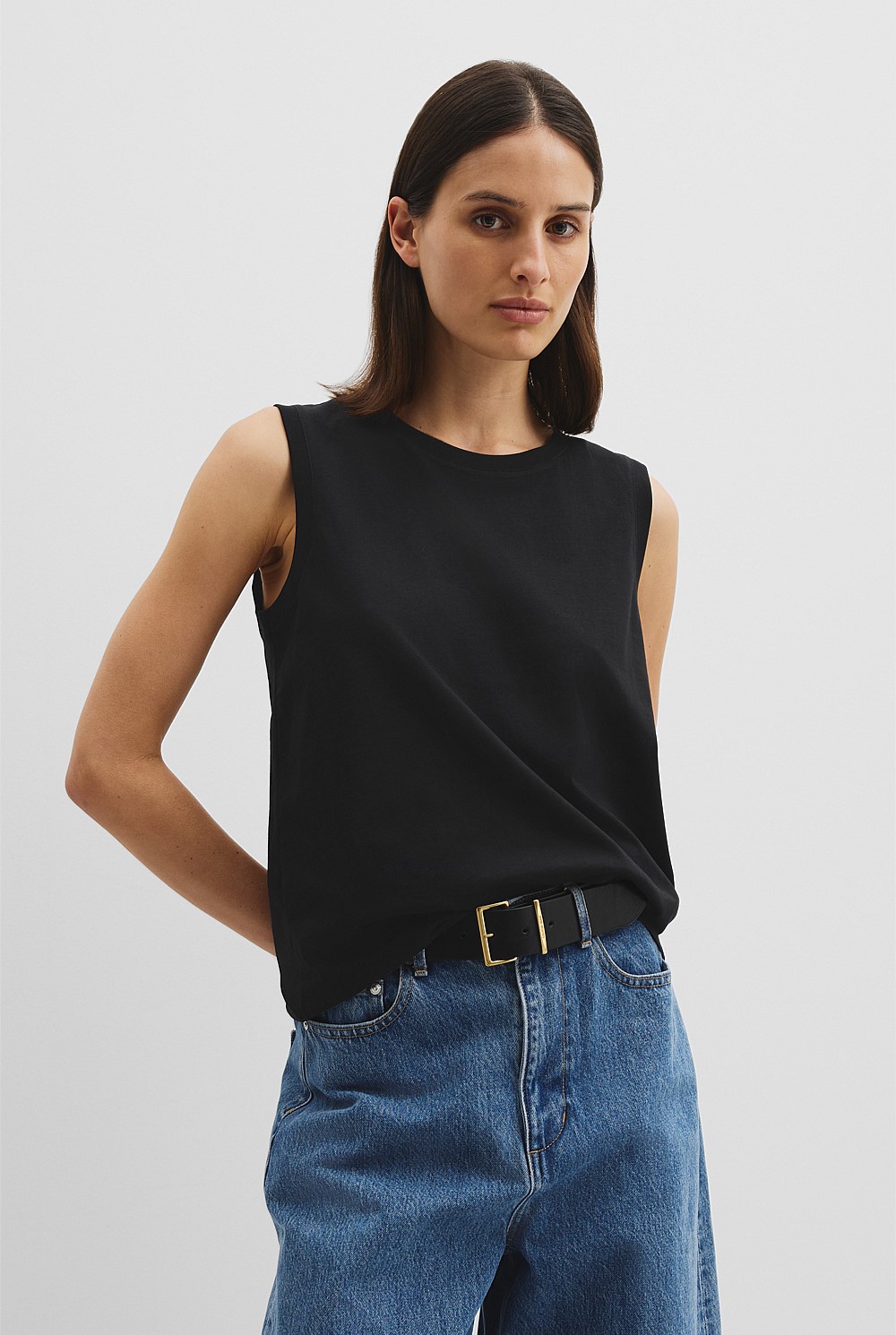 Australian Cotton Relaxed Crew Tank