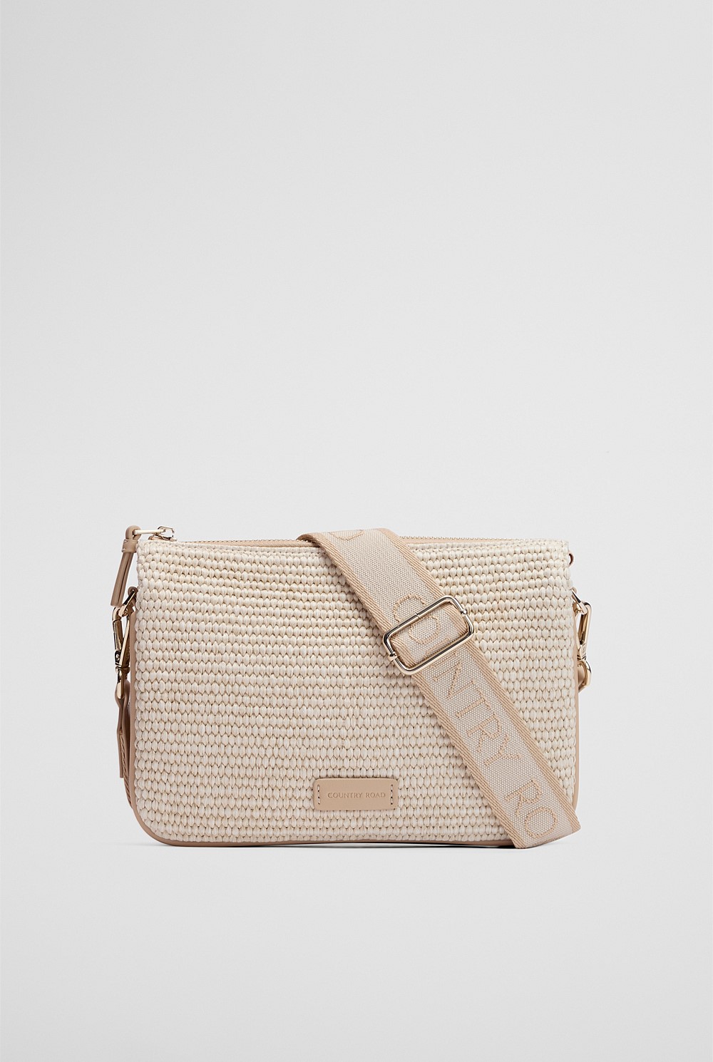 Woven Tri Crossbody Bag