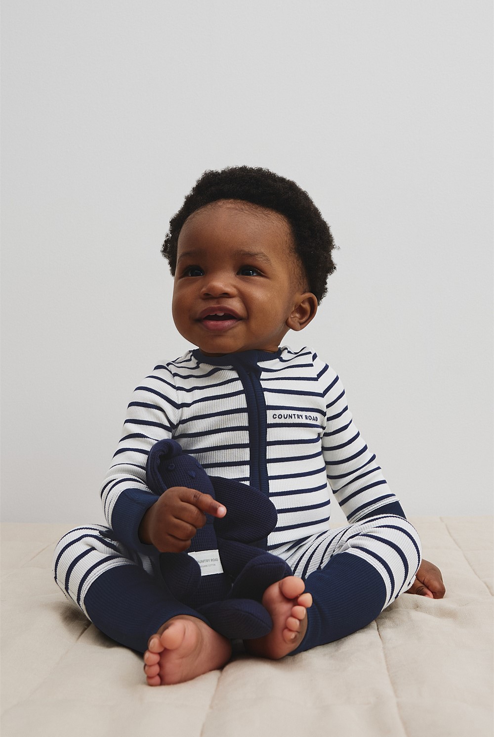 Organically Grown Cotton Stripe Rib Jumpsuit