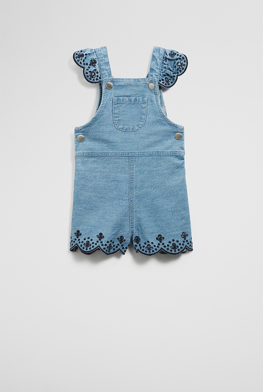 Organically Grown Cotton Denim Broderie Overall