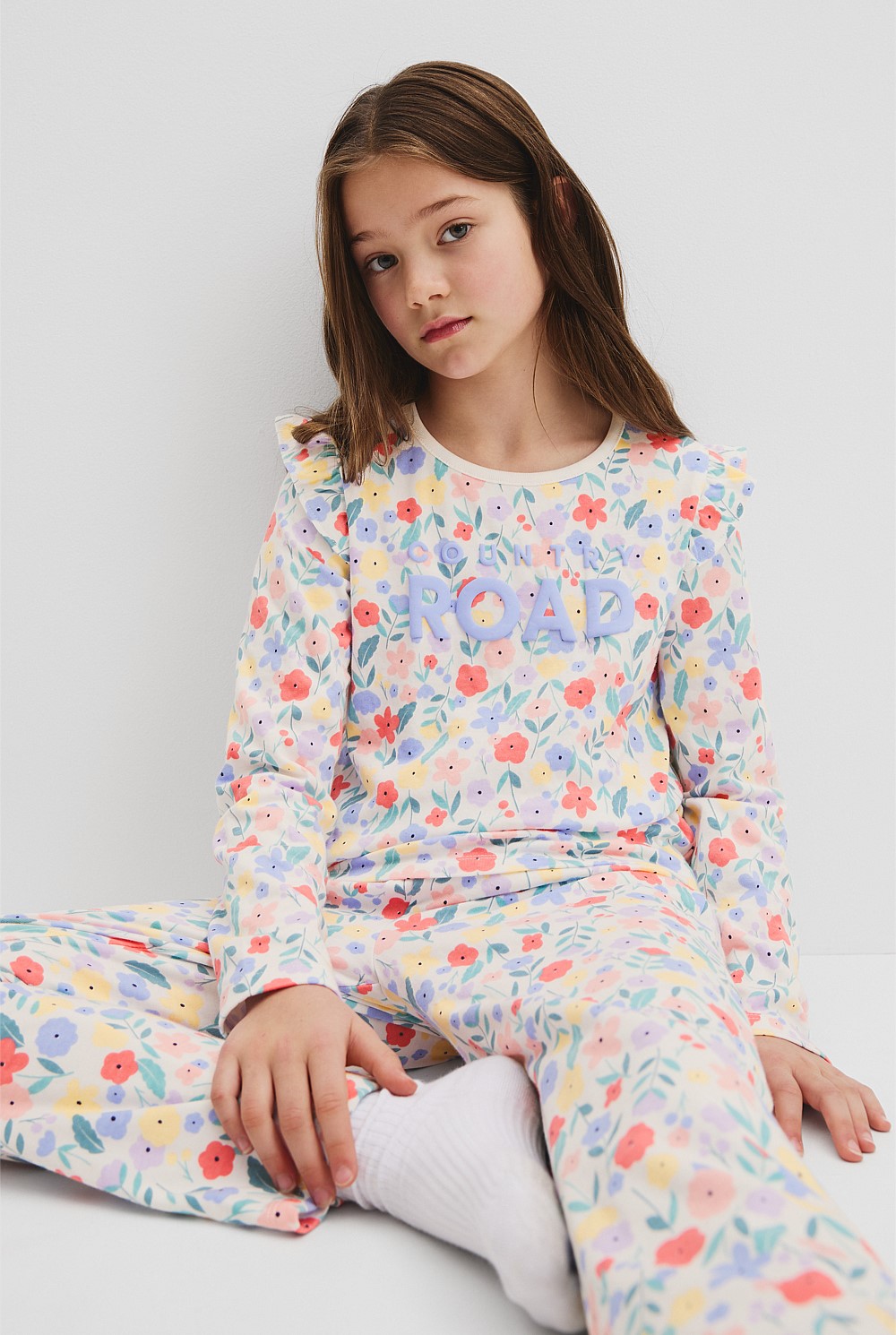 Australian Cotton Floral Frill Pyjama Set