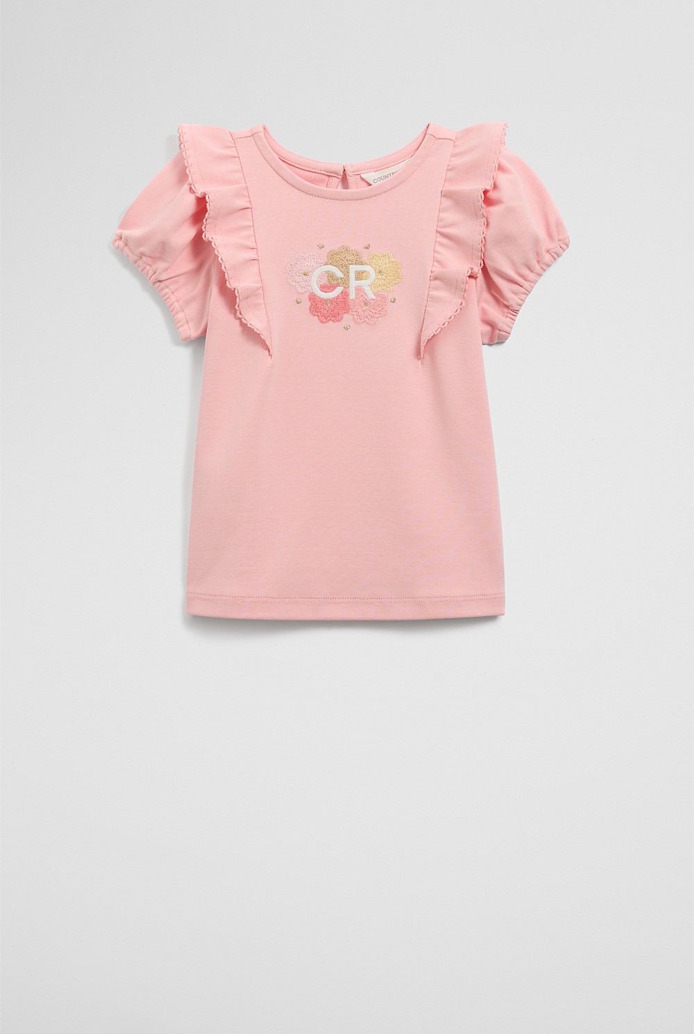 Organically Grown Cotton Frill Sleeve T-Shirt