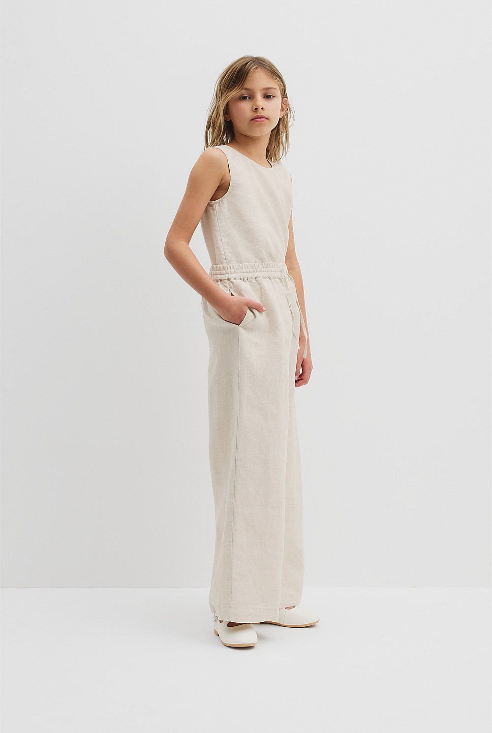 Organically Grown Linen Linen Pull On Pant