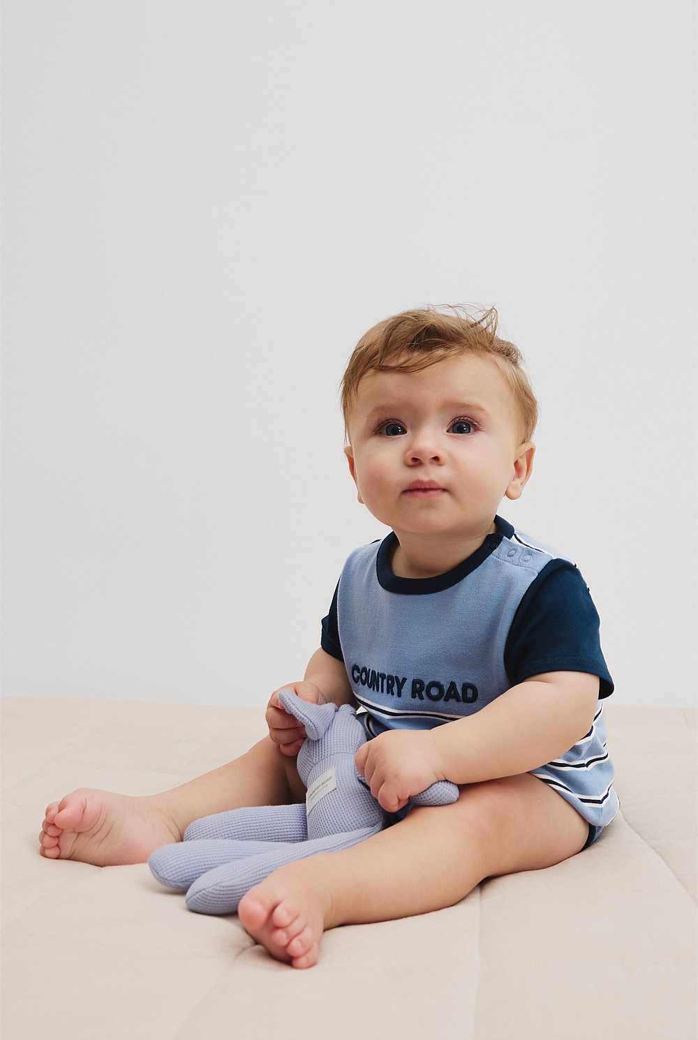 Organically Grown Cotton Stripe Logo T-Shirt Bodysuit