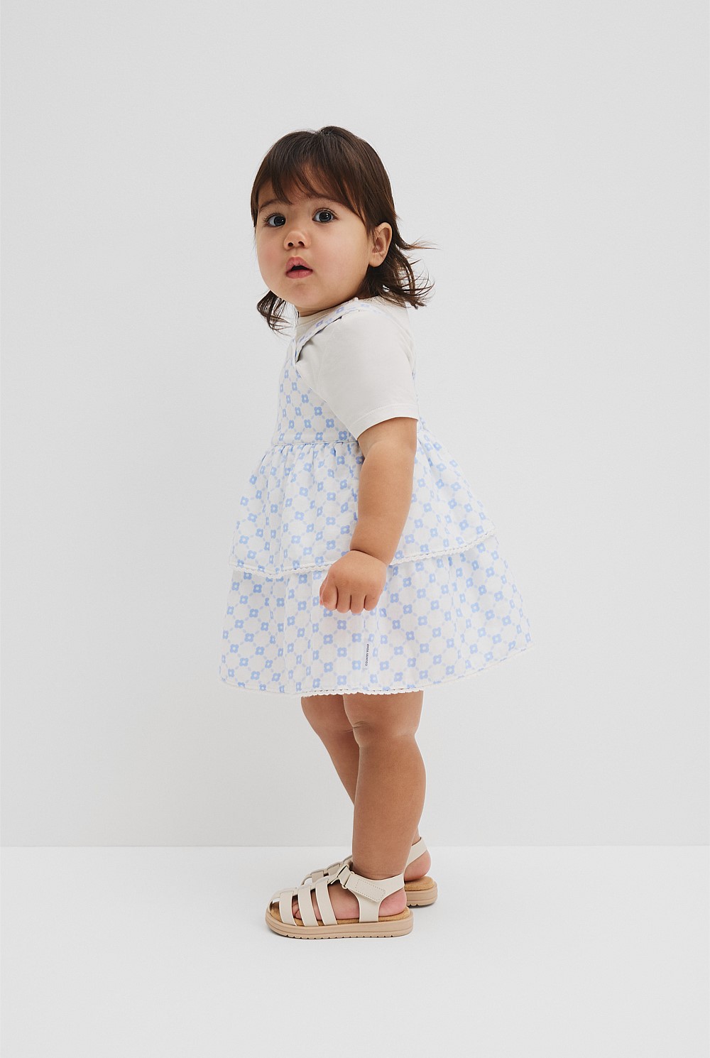 Organically Grown Cotton Tiered Romper Dress
