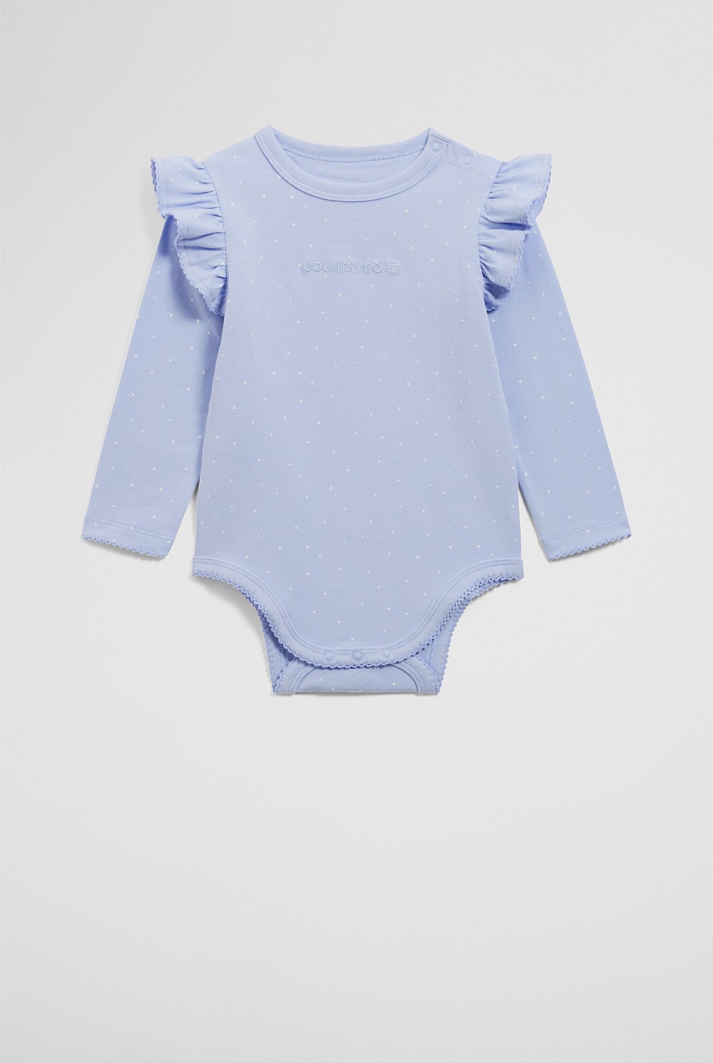 Frill Long Sleeve Logo Bodysuit