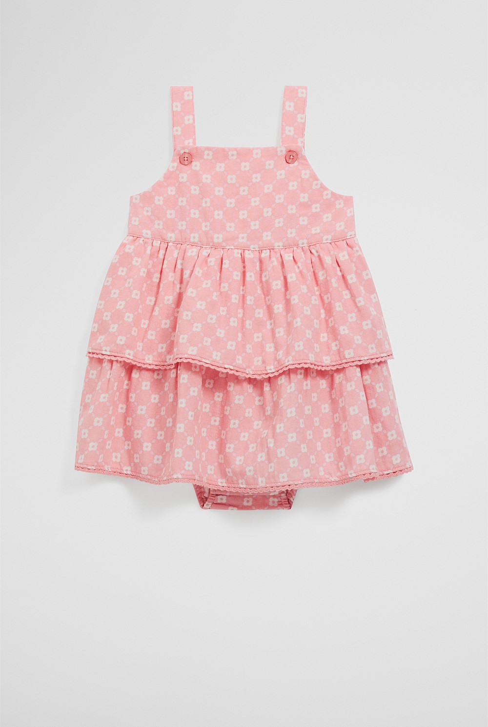 Organically Grown Cotton Tiered Romper Dress
