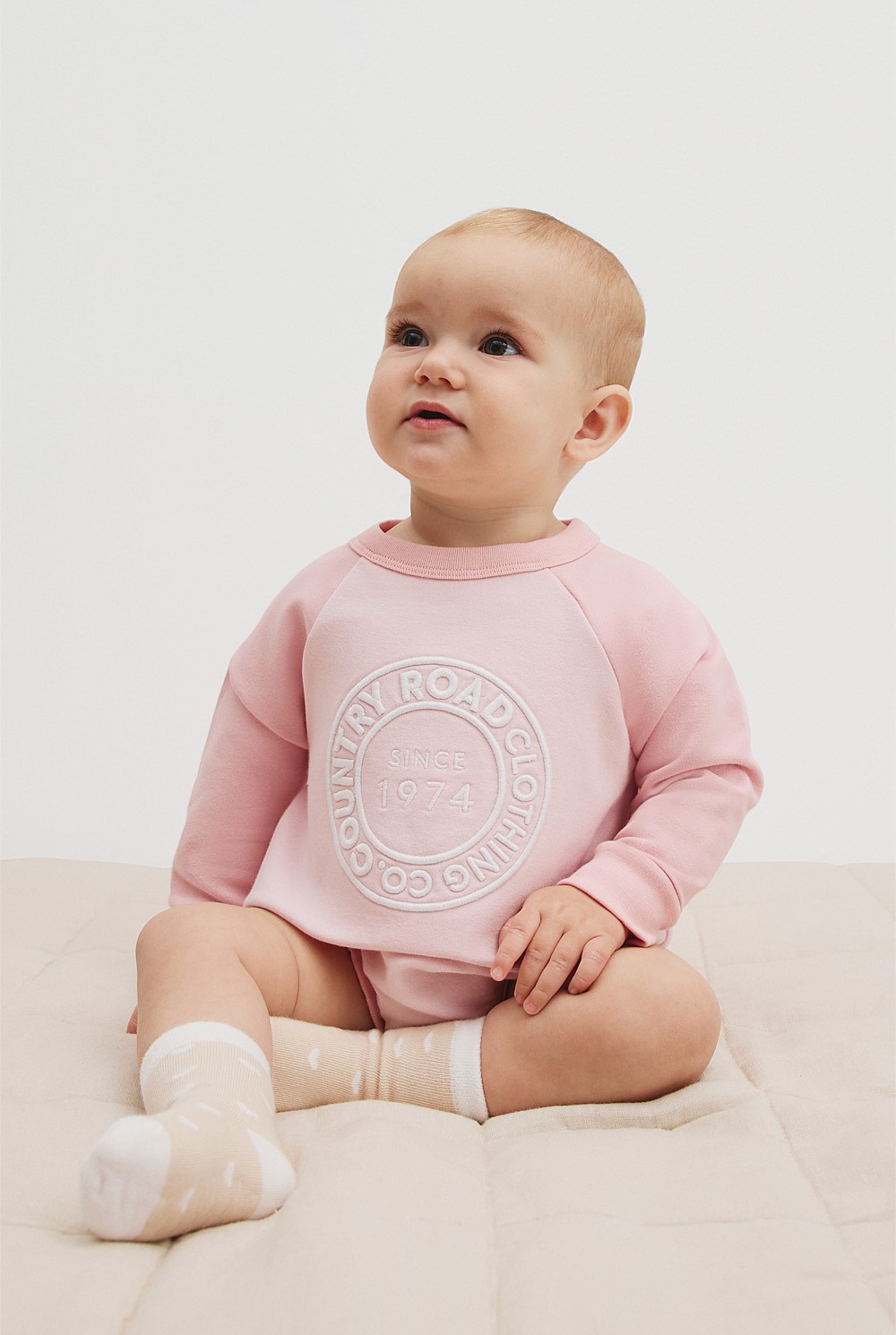 Organically Grown Circle Logo Sweat Bodysuit