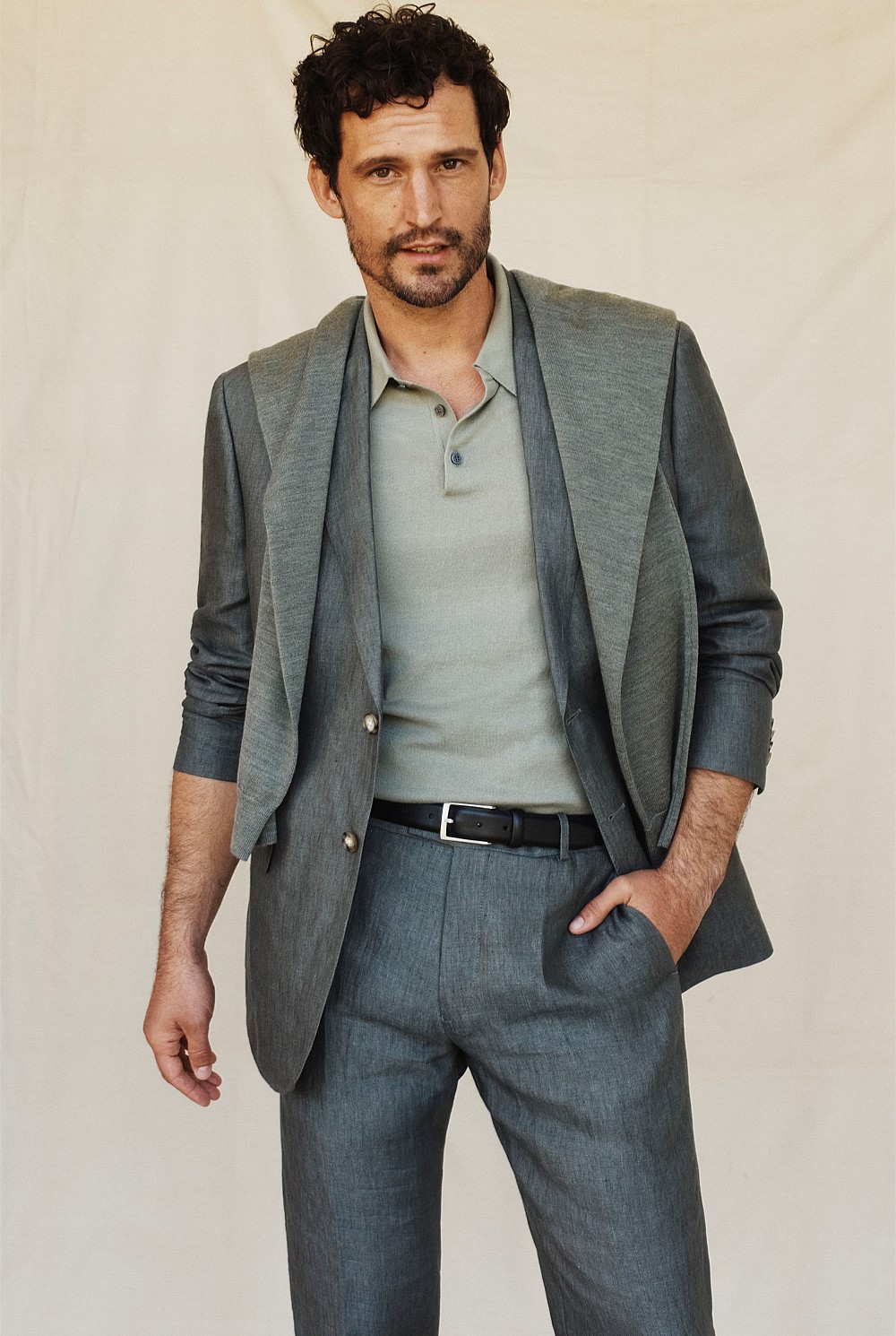 Australian Cotton Blend Silk Button Polo