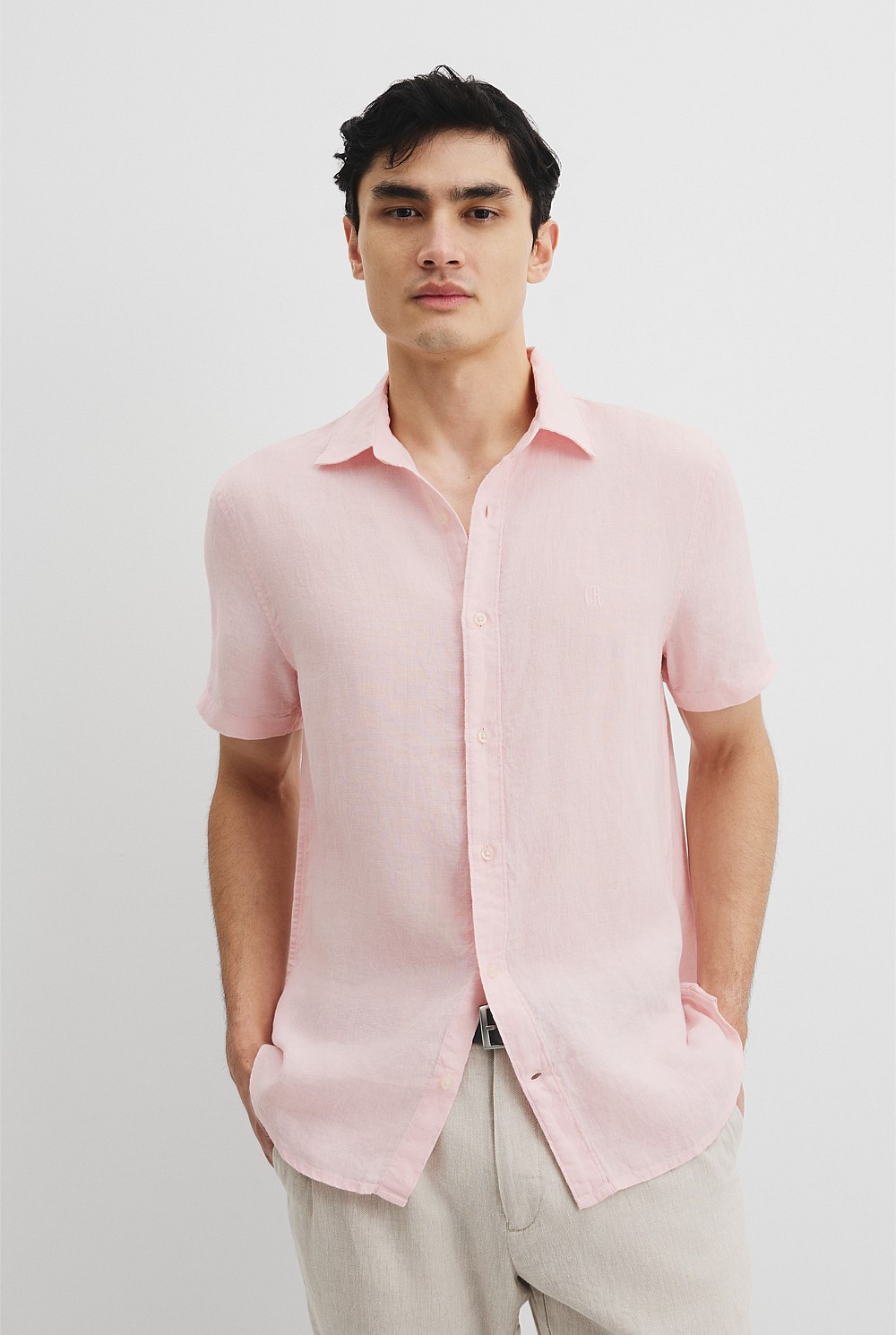 Regular Fit Organically Grown Linen Short Sleeve Shirt