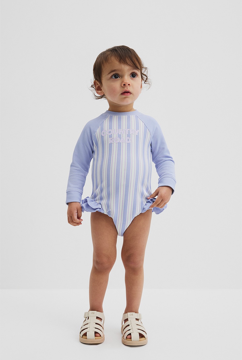 Stripe Frill Swimsuit