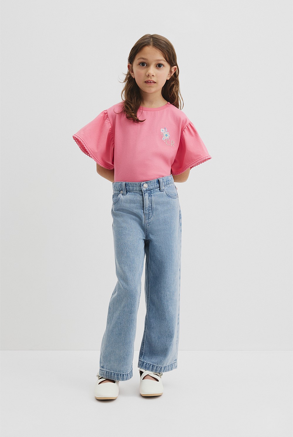 Organically Grown Cotton Relaxed Frill T-Shirt