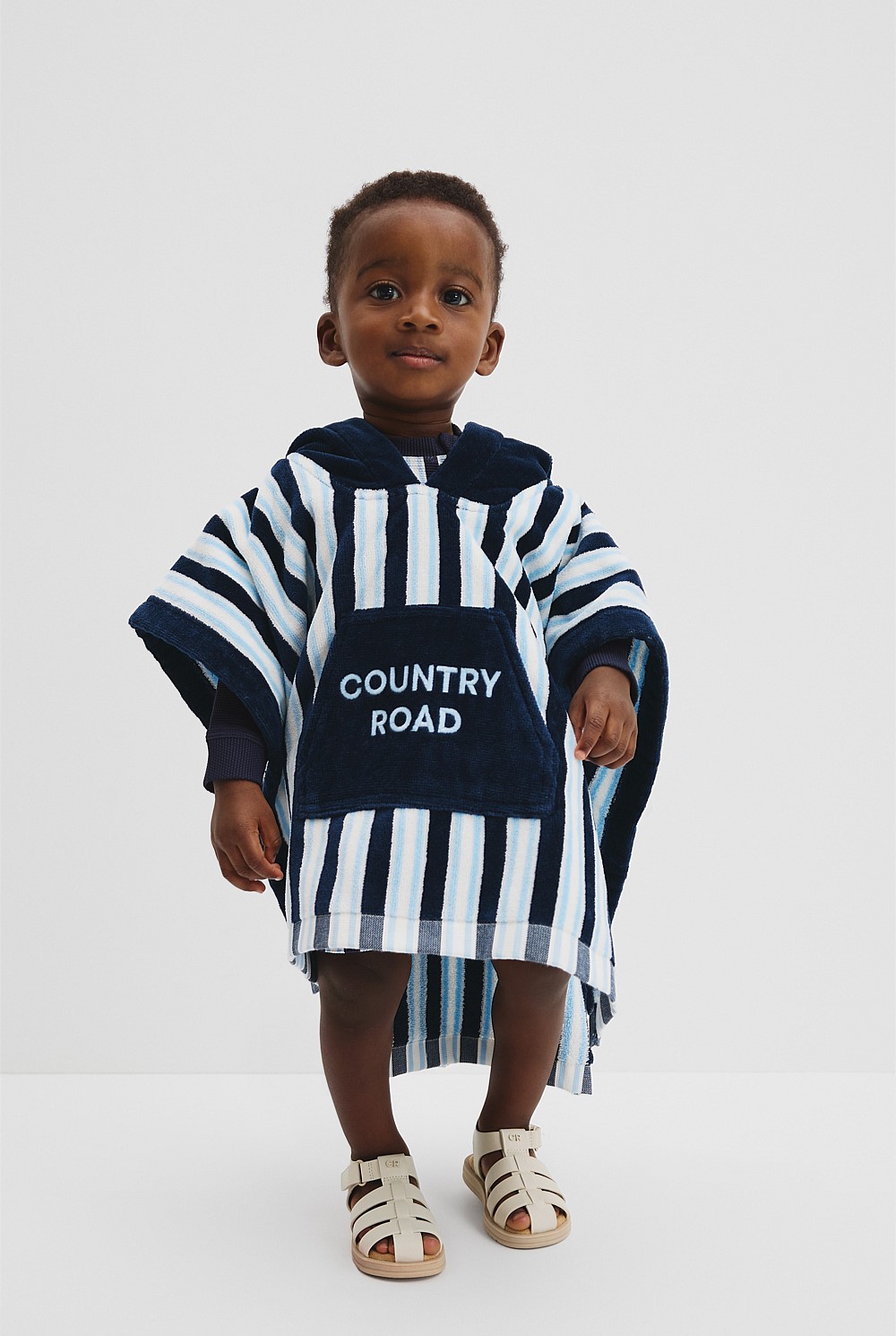 Australian Cotton Stripe Logo Poncho