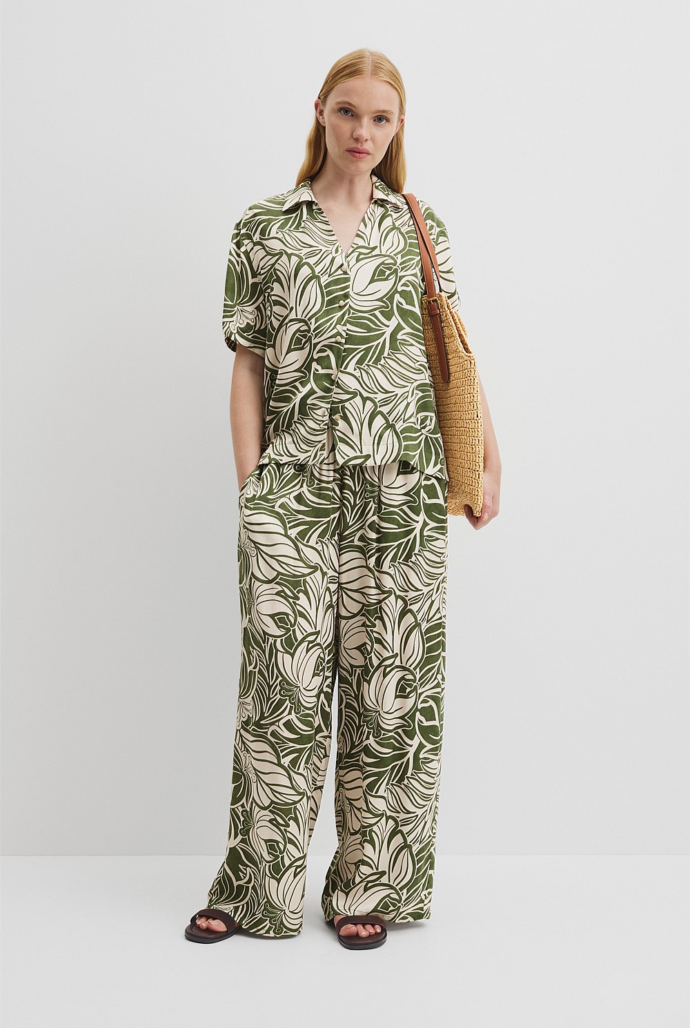 Print Short Sleeve Cupro Shirt