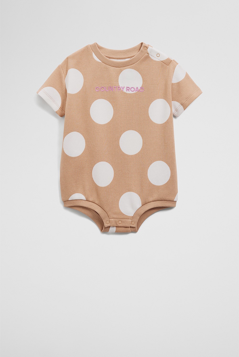 Organically Grown Cotton Oversize Spot Short Sleeve Bodysuit