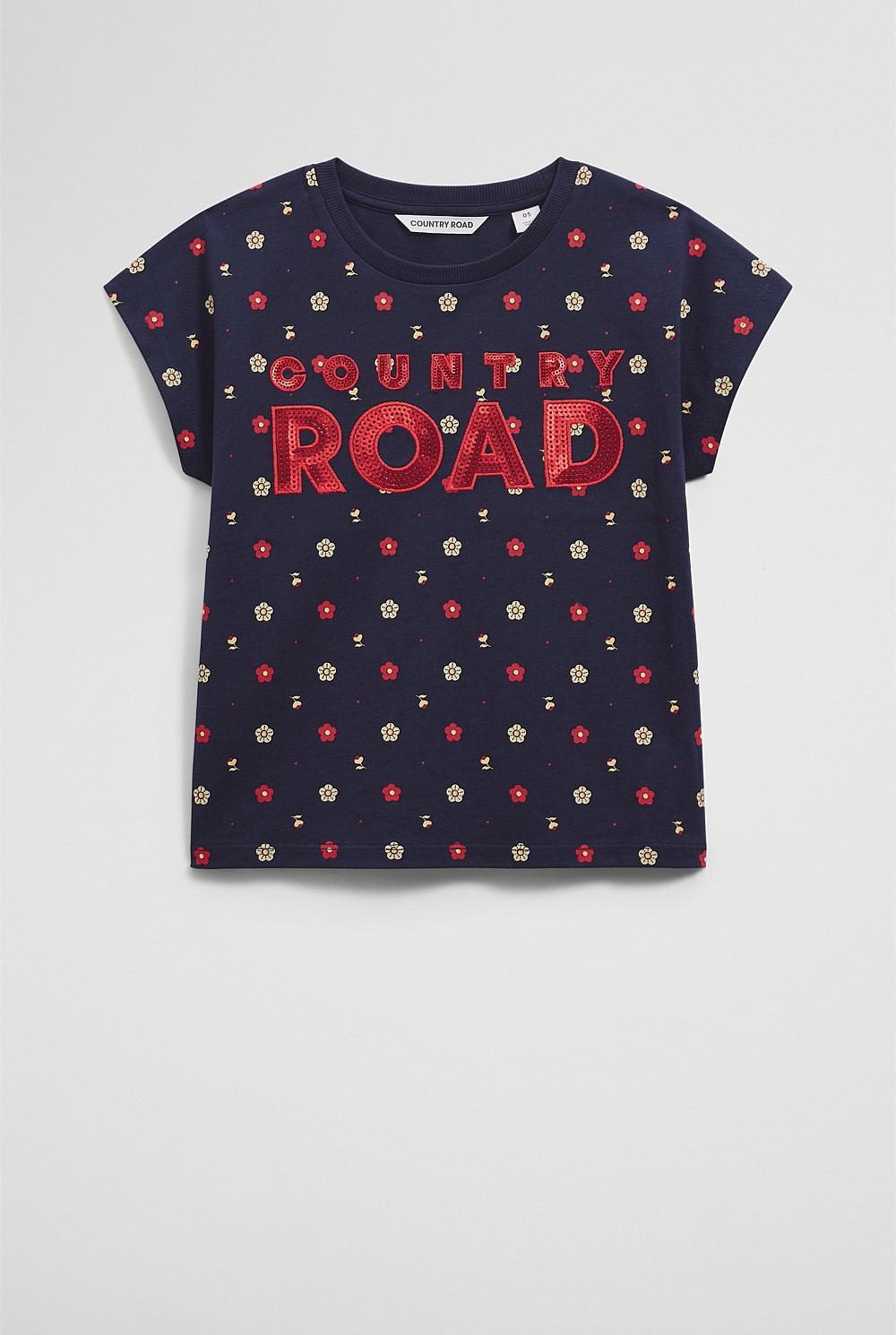 Organically Grown Cotton Sequin Logo T-Shirt